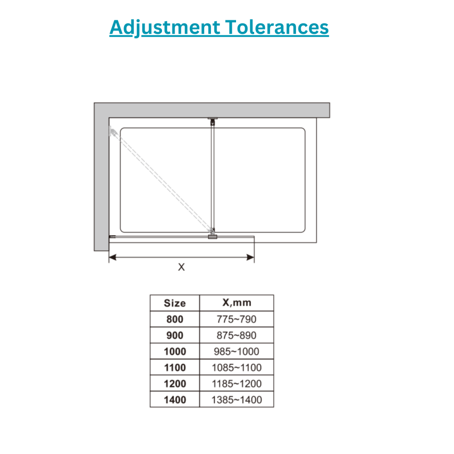 GRADE A1 - Wet Room Shower Screen with Wall Support Bar 900mm - Corvus Matt Black 