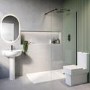 1100mm Black Shower Screen for Wetroom & Walk In Shower - Corvus