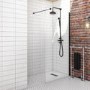 1100mm Black Shower Screen for Wetroom & Walk In Shower - Corvus