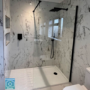 1100mm Black Shower Screen for Wetroom & Walk In Shower - Corvus