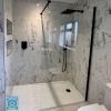 1400mm Black Frameless Wet Room Shower Screen - Corvus