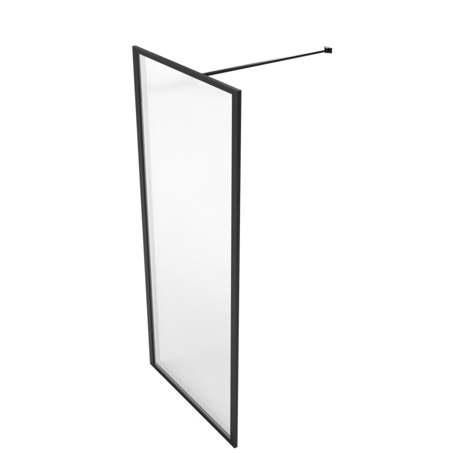 1000mm Black Framed Wet Room Shower Screen - Zolla