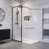 1100mm Black Framed Wet Room Shower Screen - Zolla