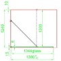GRADE A1 - Black 1400mm Framed Wet Room Shower Screen with Wall Support Bar - Zolla