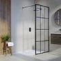 800mm Black Grid Shower Screen for Wet Room & Walk In Shower - Nova