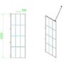 Grade A1 - 800mm Matt Black Grid Wetroom Screen with 300mm Return Panel - 8mm Glass - Nova