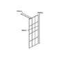 GRADE A2 - Black 1000 Grid Wet Room Shower Screen with Wall Support Bar  - Nova