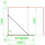 GRADE A1 - Black 1100mm Grid Wet Room Shower Screen with Wall Support Bar - Nova
