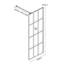 1200mm Black Grid Shower Screen for Wet Room & Walk In Shower - Nova
