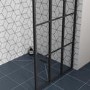 GRADE A1 - 1400mm Black Grid Framework Wet Room Shower Screen - Nova