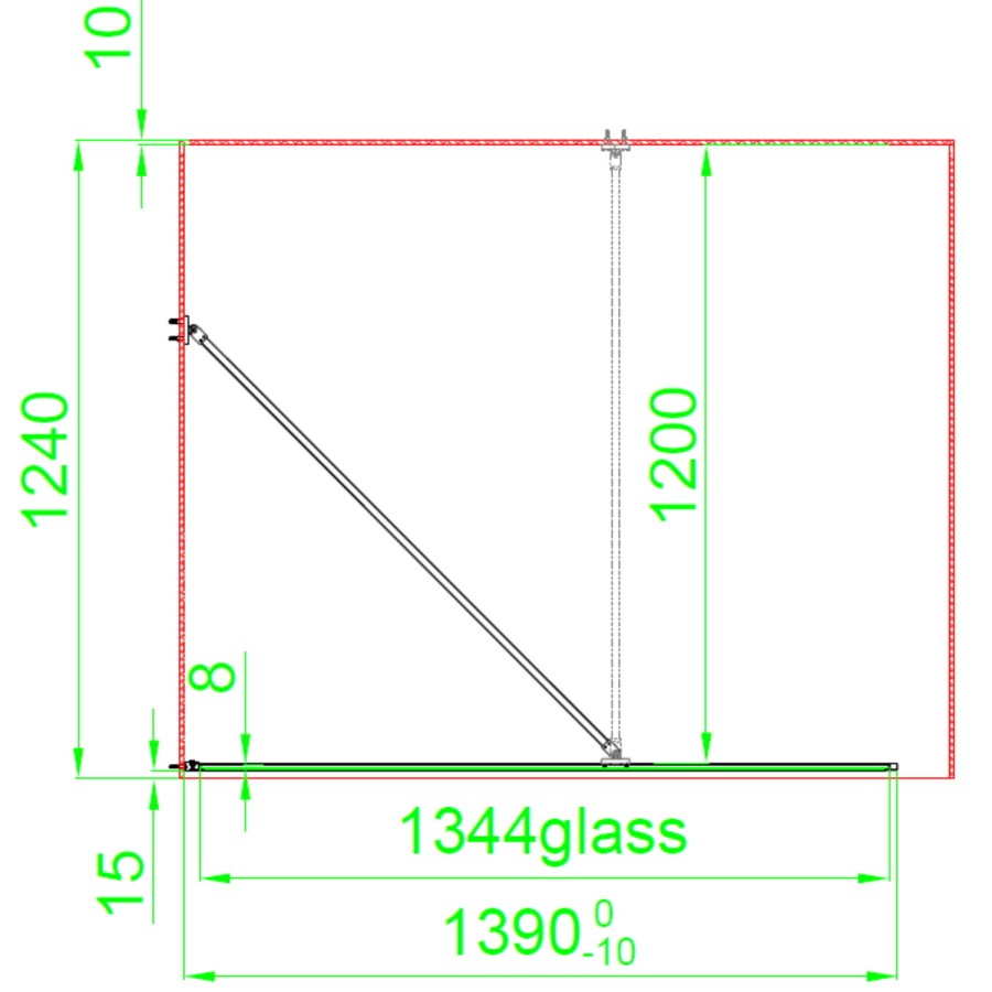 GRADE A1 - 1400mm Black Grid Framework Wet Room Shower Screen - Nova