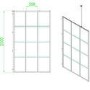 GRADE A1 - 1400mm Black Grid Framework Wet Room Shower Screen - Nova