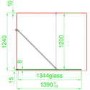 GRADE A1 - 1400mm Black Grid Framework Wet Room Shower Screen - Nova