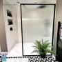 1000mm Black Fluted Glass Wet Room Shower Screen - Volan