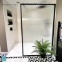 1400mm Black Fluted Glass Wet Room Shower Screen - Volan