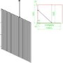 1400mm Black Fluted Glass Wet Room Shower Screen - Volan