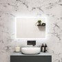 LED Heated Bathroom Mirror with Bluetooth & Shaver Socket 700 x 500mm - Divine