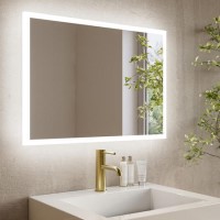 Rectangular Heated Bathroom Mirror with Lights Shaver Socket & Bluetooth Speaker 700 x 500mm - Divine Rectangular Heated Bathroom Mirror with Lights Shaver Socket & Bluetooth Speaker 700 x 500mm - Divine