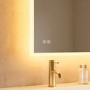 Rectangular Heated Bathroom Mirror with Lights Shaver Socket & Bluetooth Speaker 700 x 500mm - Divine