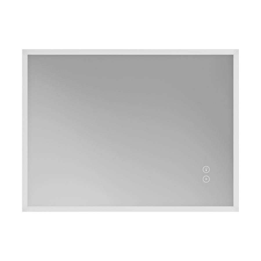 Rectangular Heated Bathroom Mirror with Lights Shaver Socket & Bluetooth Speaker 800 x 600mm - Divine