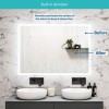 Rectangular LED Heated Bathroom Mirror with Bluetooth &amp; Shaver Socket 800 x 600mm - Divine