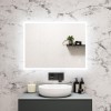 Rectangular LED Heated Bathroom Mirror with Bluetooth &amp; Shaver Socket 800 x 600mm - Divine
