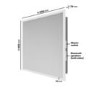Rectangular Heated Bathroom Mirror with Lights Shaver Socket & Bluetooth Speaker 800 x 600mm - Divine