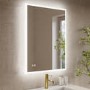 Rectangular Heated Bathroom Mirror with Lights Shaver Socket & Bluetooth Speaker 800 x 600mm - Divine