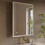 Rectangular Heated Bathroom Mirror with Lights Shaver Socket & Bluetooth Speaker 800 x 600mm - Divine