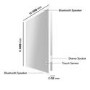 Rectangular Heated Bathroom Mirror with Lights Shaver Socket & Bluetooth Speaker 800 x 600mm - Divine