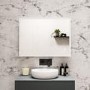 GRADE A1 - Rectangular LED Bathroom Mirror with Bluetooth & Shaver Socket 800 x 600mm - Divine