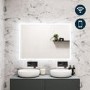 ONLY OPENED - Rectangular LED Bathroom Mirror with Bluetooth & Shaver Socket 1000 x 700mm - Divine