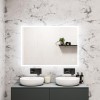 GRADE A1 - Rectangular LED Bathroom Mirror with Bluetooth &amp; Shaver Socket 1000 x 700mm - Divine