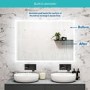 ONLY OPENED - Rectangular LED Bathroom Mirror with Bluetooth & Shaver Socket 1000 x 700mm - Divine