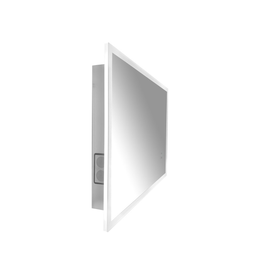ONLY OPENED - Rectangular LED Bathroom Mirror with Bluetooth & Shaver Socket 1000 x 700mm - Divine