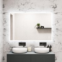 GRADE A1 - Rectangular LED Bathroom Mirror with Bluetooth & Shaver Socket 1200 x 800mm - Divine