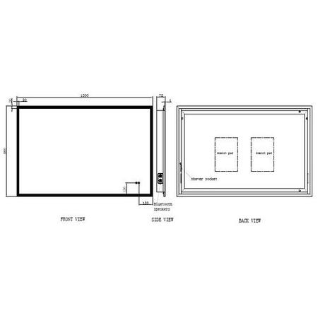 GRADE A1 - Divine Illuminated Touch Sensor Mirror with Bluetooth 1200 x 800mm