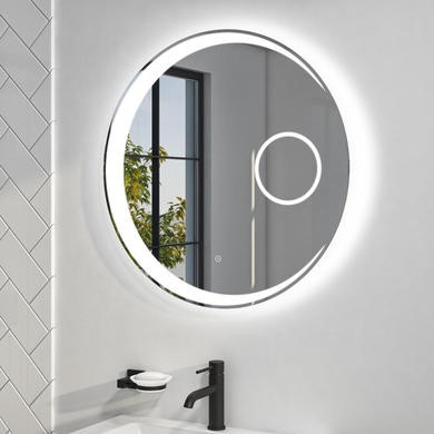 Round Led Bathroom Mirror With Demister, Round Bathroom Mirror With Light And Demister