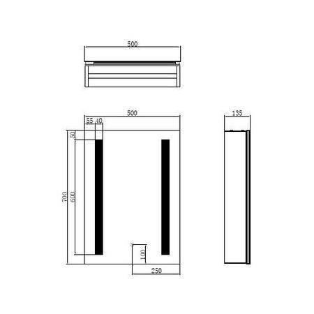 GRADE A1 - 500 x 700mm Illuminated Mirrored Bathroom Cabinet Single Door -  Phoenix