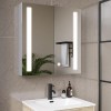 Double Door Chrome Mirrored Bathroom Cabinet with Lights 800 x 700mm - Capricorn