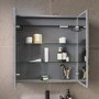 GRADE A1 - Mirrored Double Door Bathroom Wall Cabinet with LEDs 800 x 700mm - Capricorn