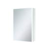 Single Door Chrome Mirrored Bathroom Cabinet with Lights and Shaver Socket 500 x 700mm - Mizar