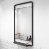 Black Bathroom Mirror with Shelf - 500 x 900mm - Nero