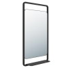 GRADE A2 - Nero Matt Black Bathroom Mirror with Shelf - 500 x 900mm