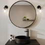 GRADE A1 - Round Black Bathroom Mirror 800mm - Alcor