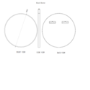 GRADE A1 - Round Black Bathroom Mirror 800mm - Alcor