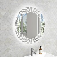 GRADE A1 - Round LED Illuminated Touch Sensor Bathroom Mirror 800 x 800mm - Empire
