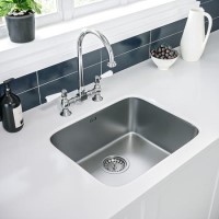 ONLY OPENED - Single Bowl Undermount Chrome Stainless Steel Kitchen Sink - Enza Isabella ONLY OPENED - Single Bowl Undermount Chrome Stainless Steel Kitchen Sink - Enza Isabella