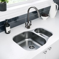 1.5 Bowl Undermount Chrome Stainless Steel Kitchen Sink with Reversible Drainer - Enza Isabella 1.5 Bowl Undermount Chrome Stainless Steel Kitchen Sink with Reversible Drainer - Enza Isabella