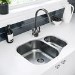 1.5 Bowl Undermount Chrome Stainless Steel Kitchen Sink with Reversible Drainer - Enza Isabella